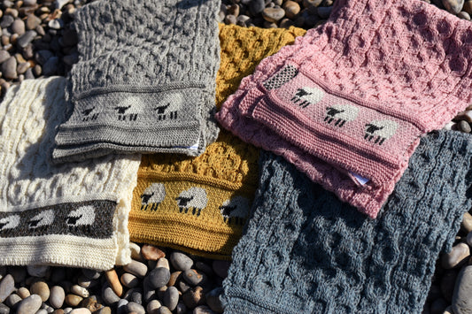 The Tadhill British Wool Knitted Scarf - Sheep