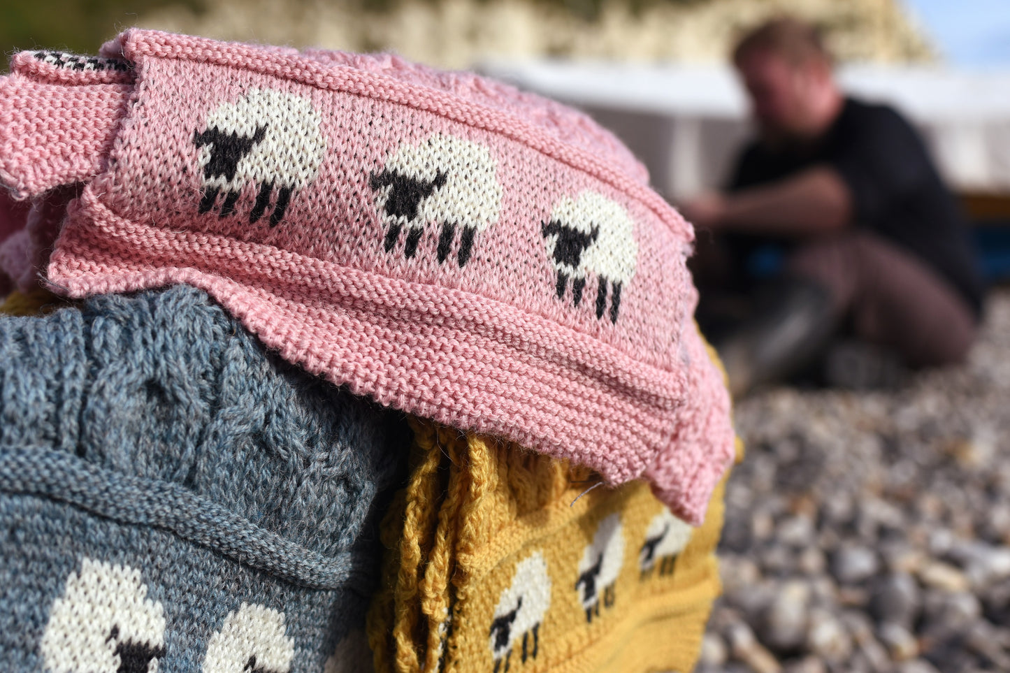 The Tadhill British Wool Knitted Scarf - Sheep