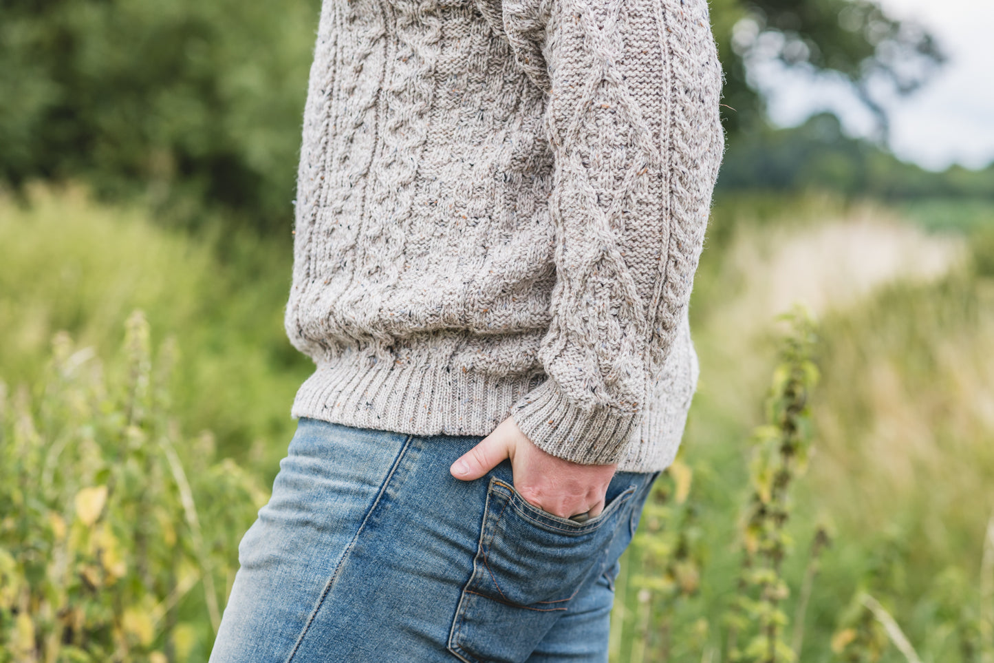 The Pylle - Aran Jumper - Natural Mix