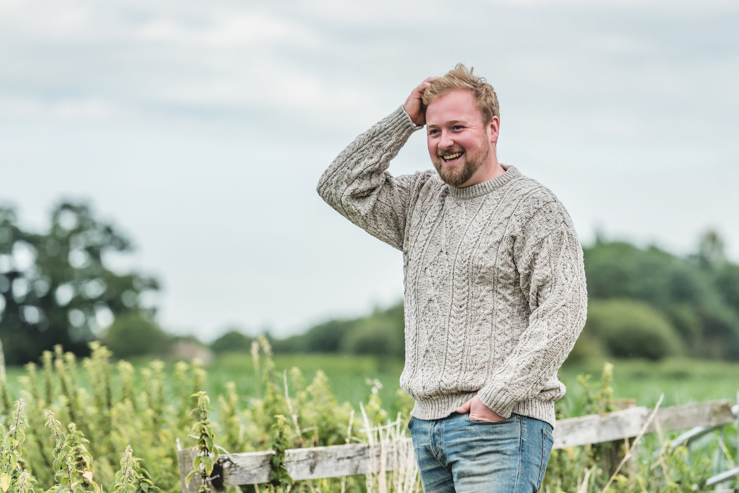 The Pylle - Aran Jumper - Natural Mix