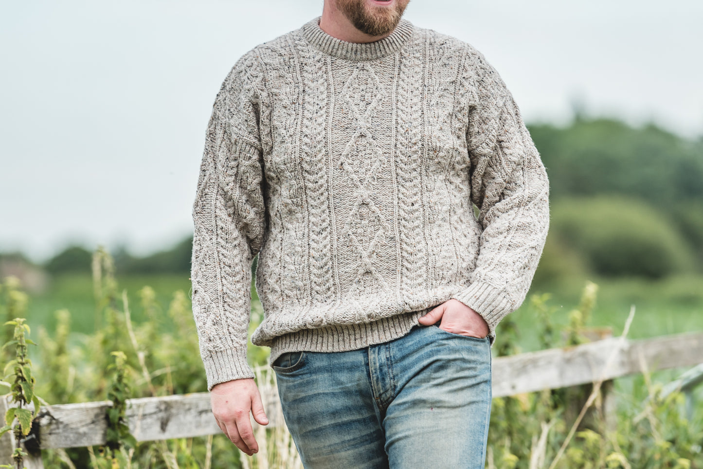 The Pylle - Aran Jumper - Natural Mix
