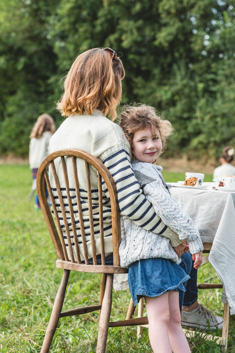 The Greylake - Breton Striped Knitted Jumper - Cream with Navy Stripes