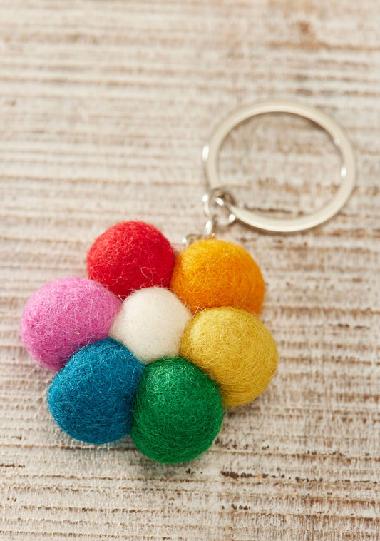 The Kenn Felt Keyring - Multicolour Flower